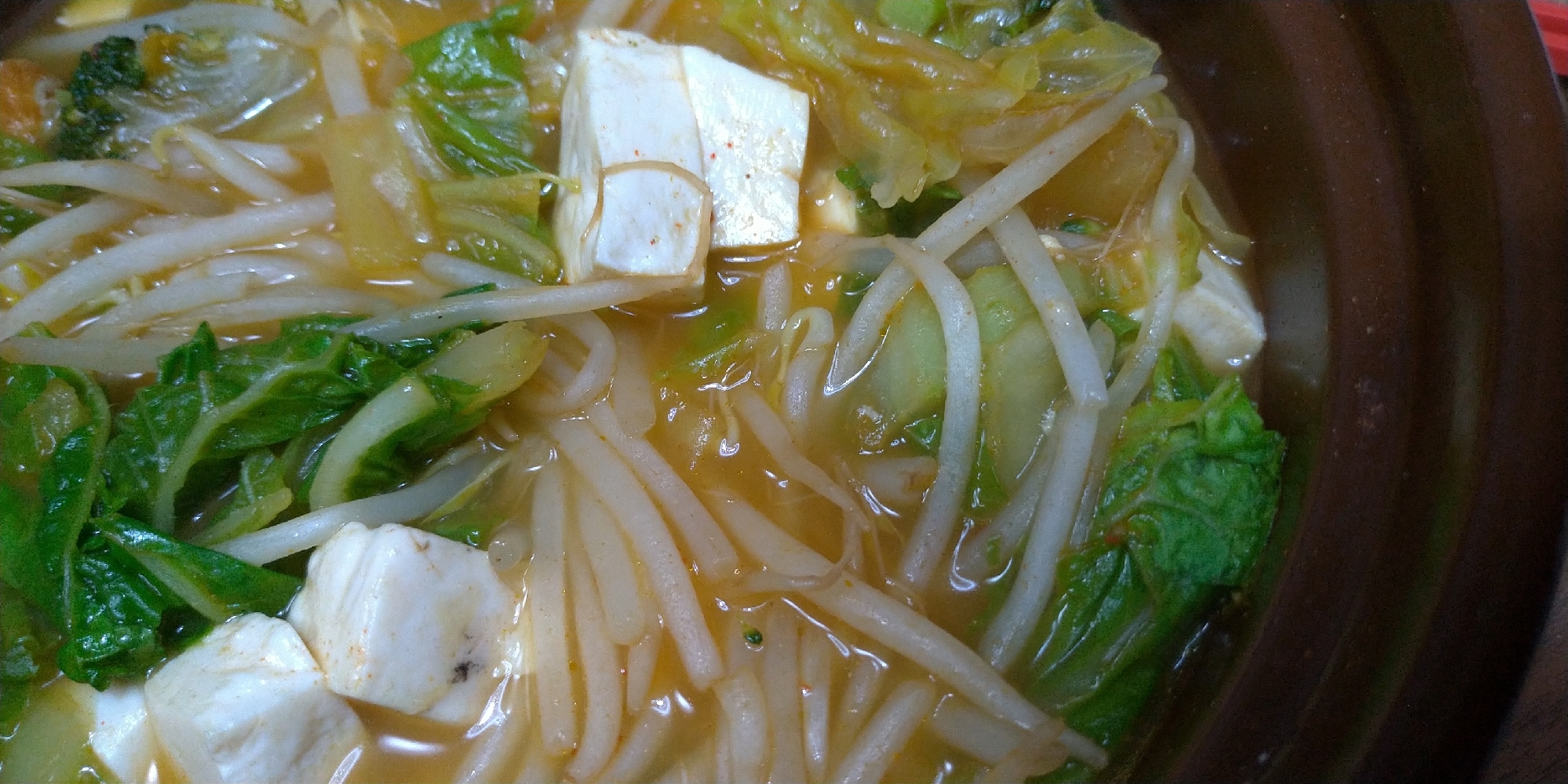 木綿豆腐のピリ辛スープ