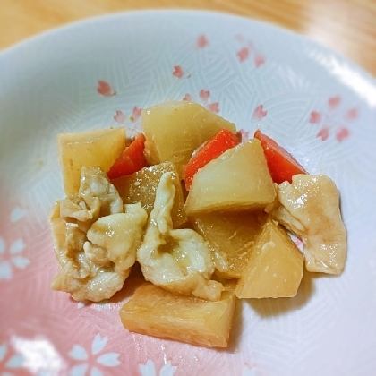 圧力鍋で大根と鶏肉の煮物