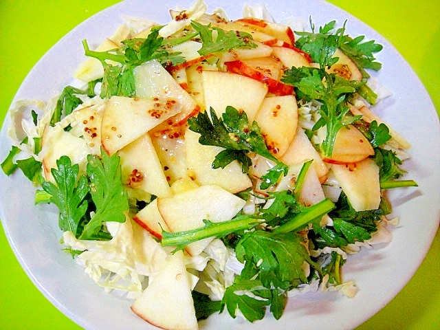 白菜とりんご春菊のサラダ