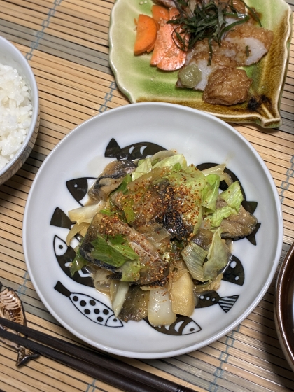 ワンパンで！ほっけと紫キャベツのちゃんちゃん焼き♪