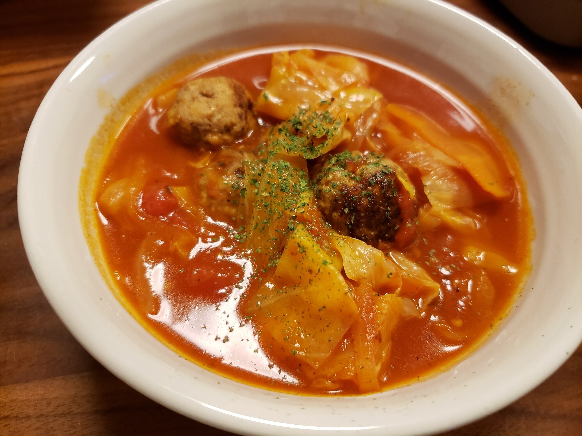 キャベツと肉団子入りトマトスープ レシピ 作り方 By しまゆず 楽天レシピ