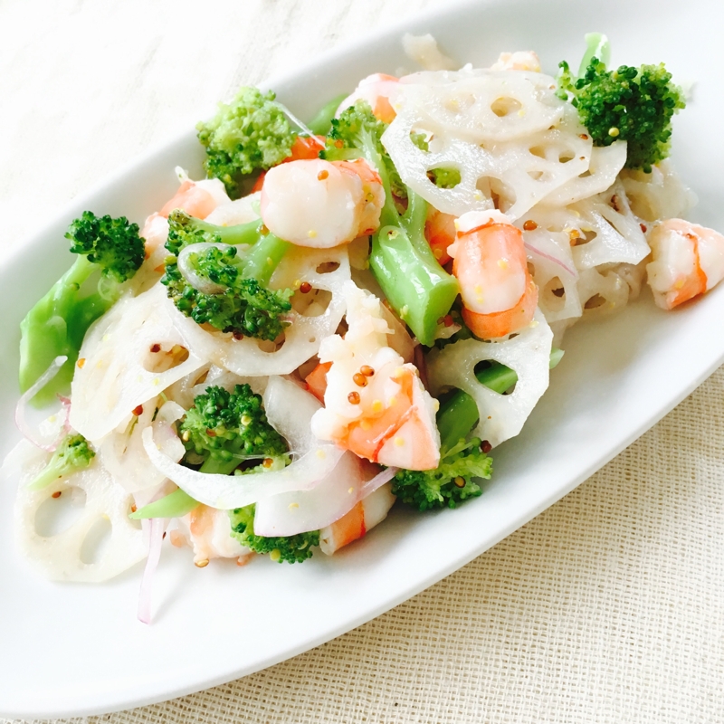 デリ風!レンコンとエビのマスタードサラダ