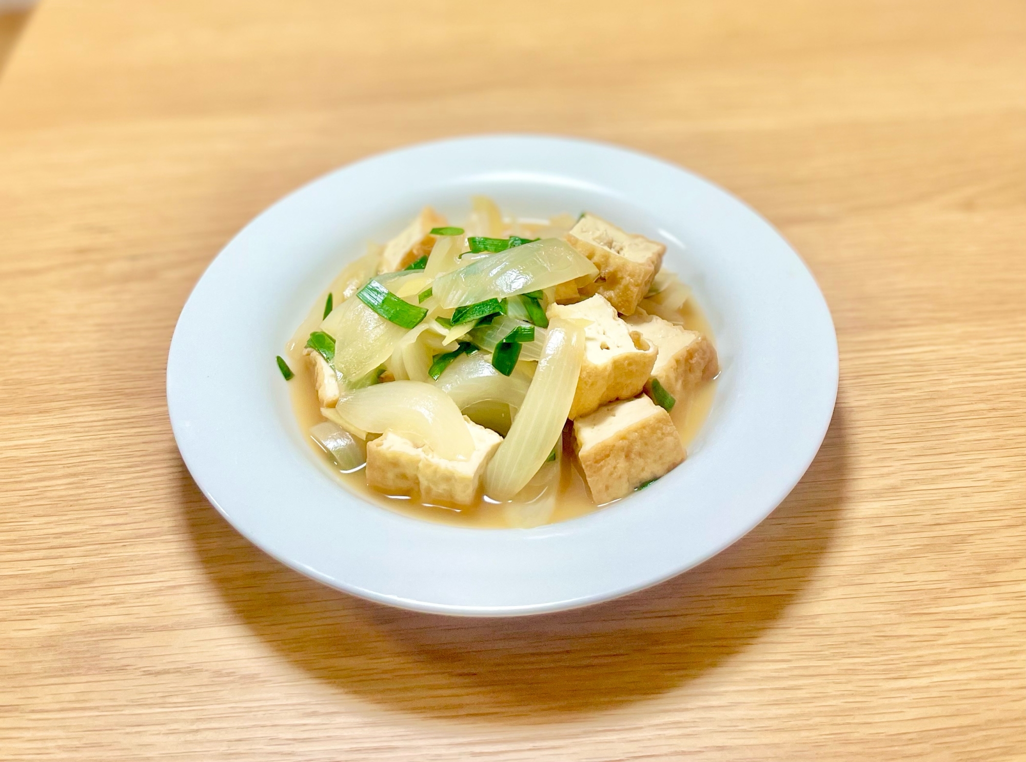 新玉ねぎと厚揚げの煮もの