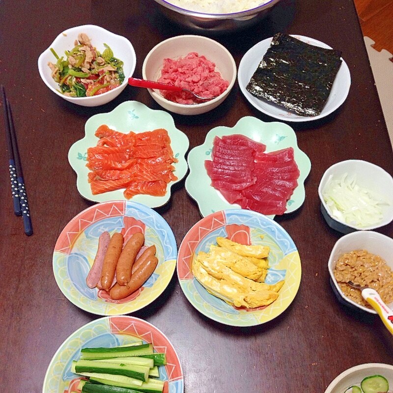 子どもと一緒に 手巻き寿司 レシピ 作り方 By お父さん 時々se 楽天レシピ