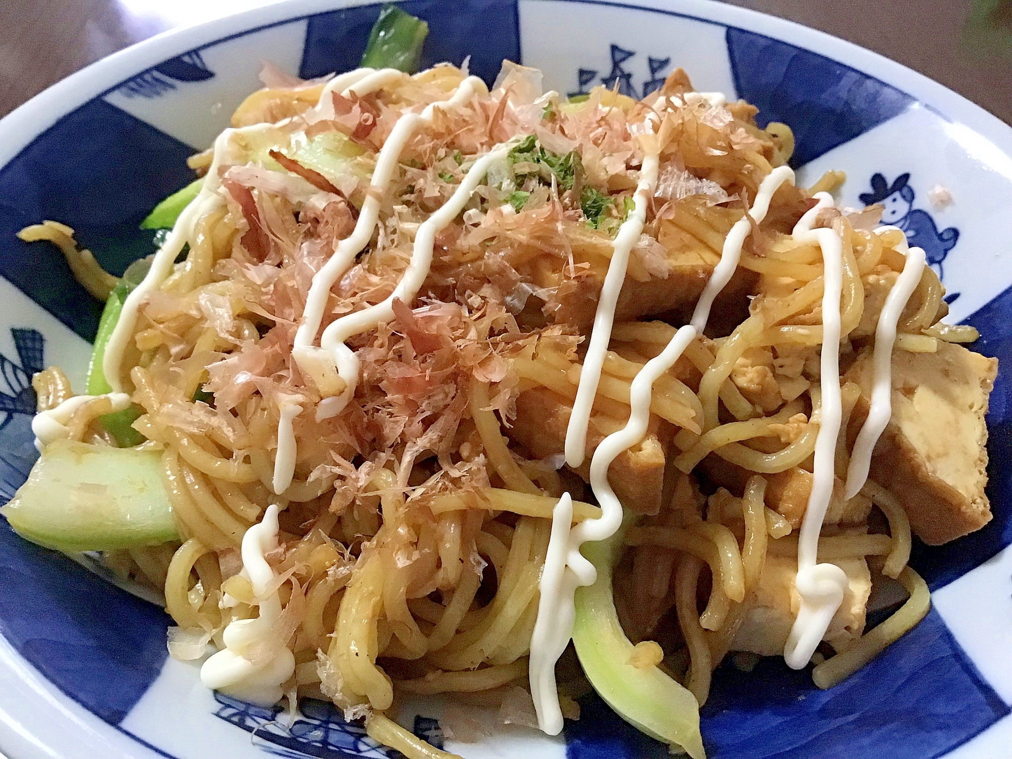 厚揚げと青梗菜の焼きそば