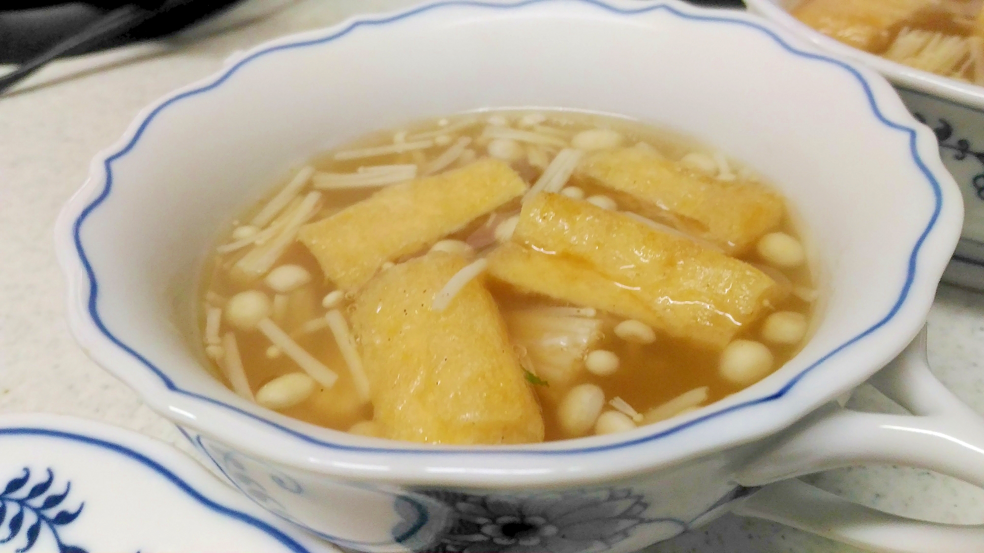 エノキとあげの中華スープ