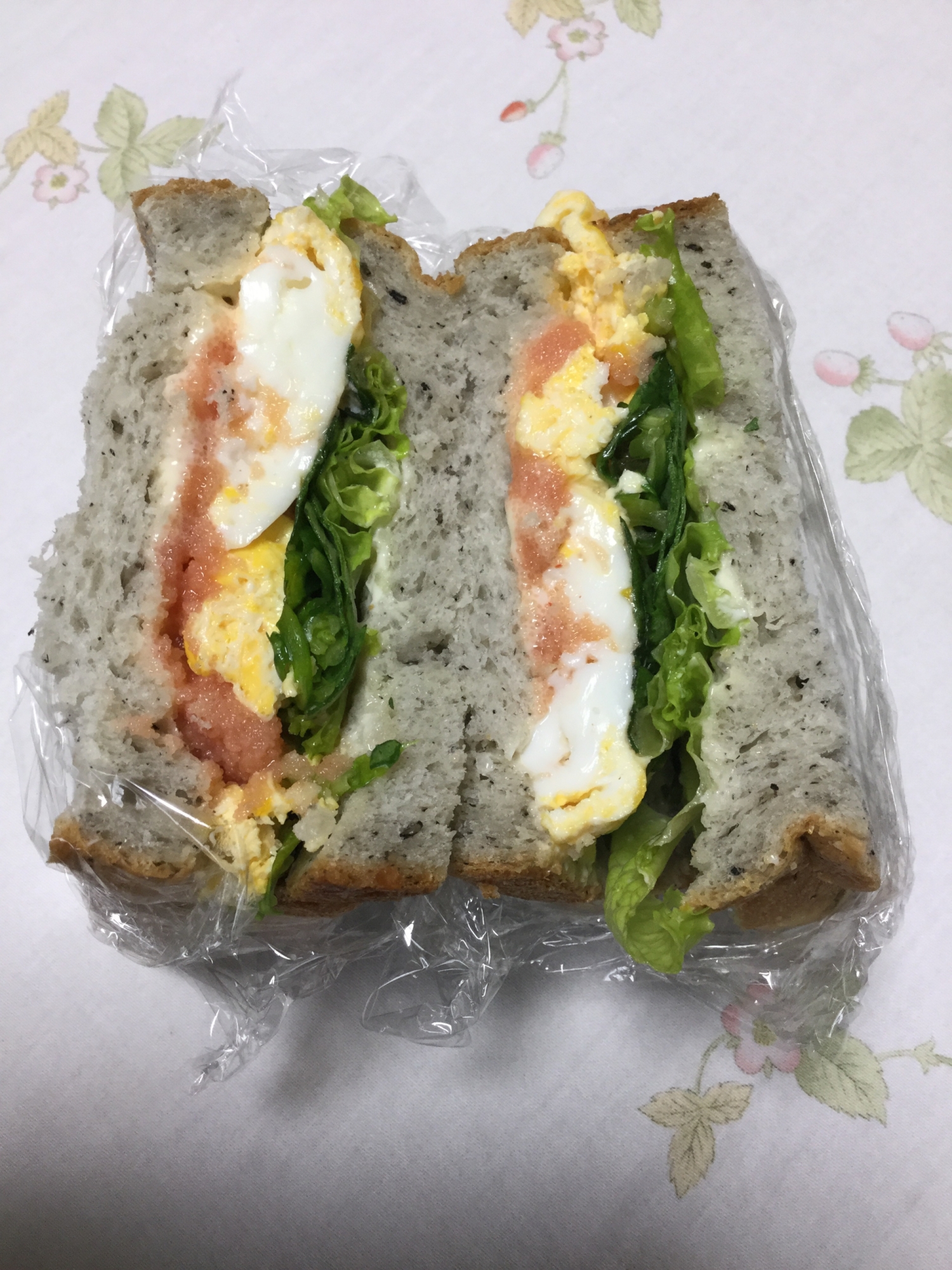 明太子卵のサンドイッチ
