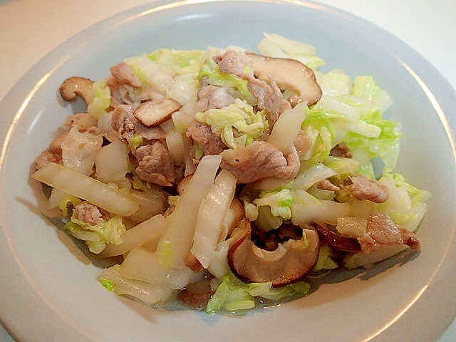 創味で　豚野菜炒め（生椎茸&白菜）