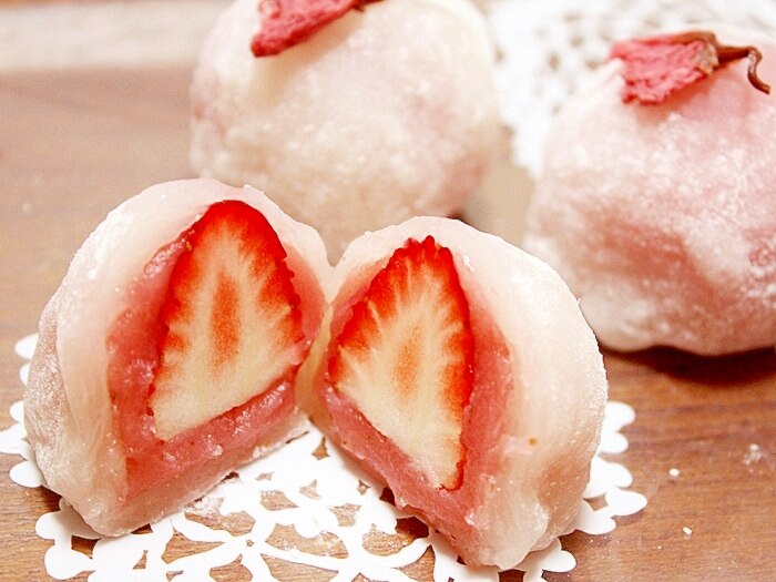 桜のいちご大福 レシピ・作り方 by 楽天出店店舗：パンとお菓子材料の