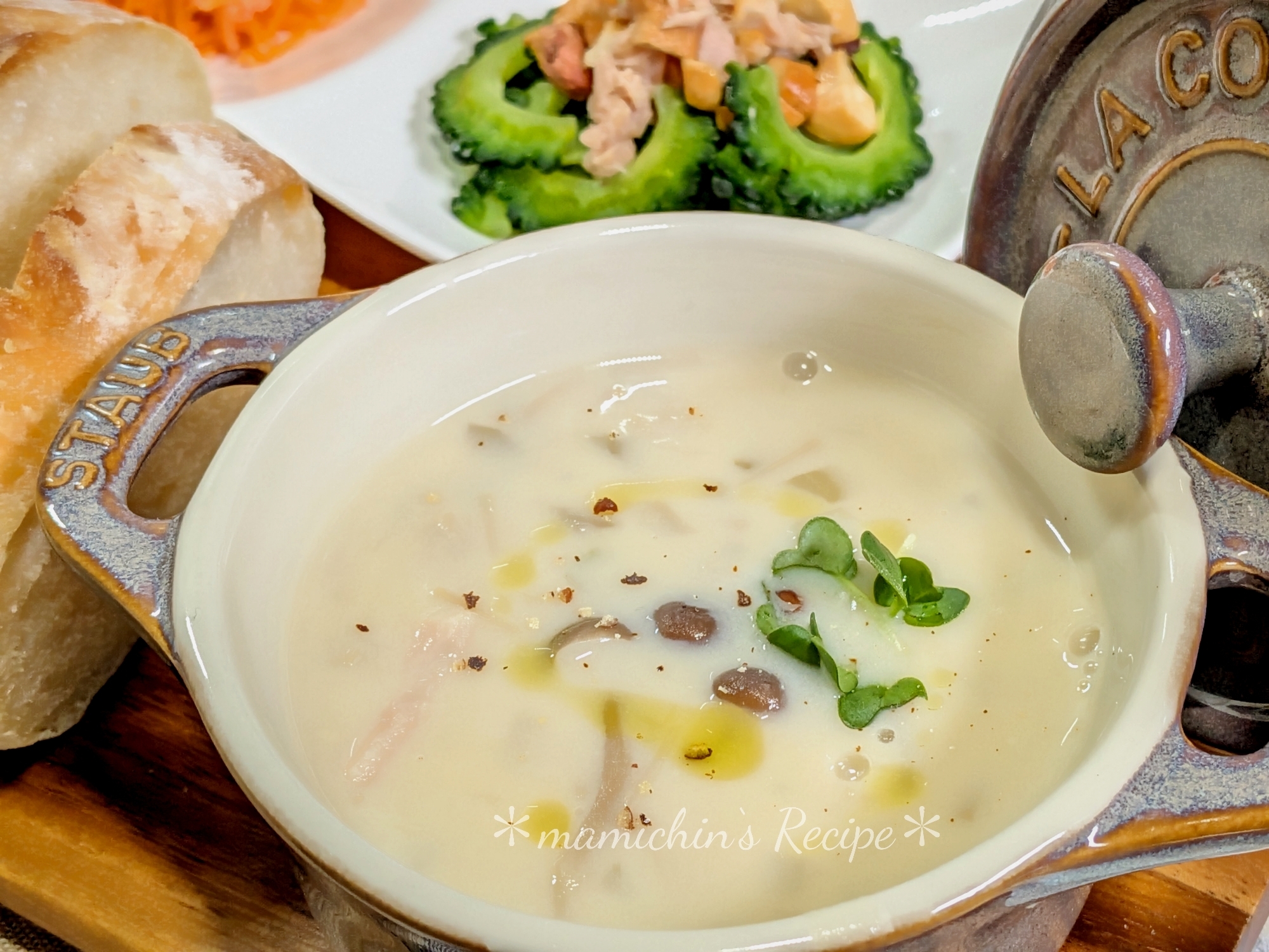 ストウブ15㌢〜えのきの豆乳クリームスープ