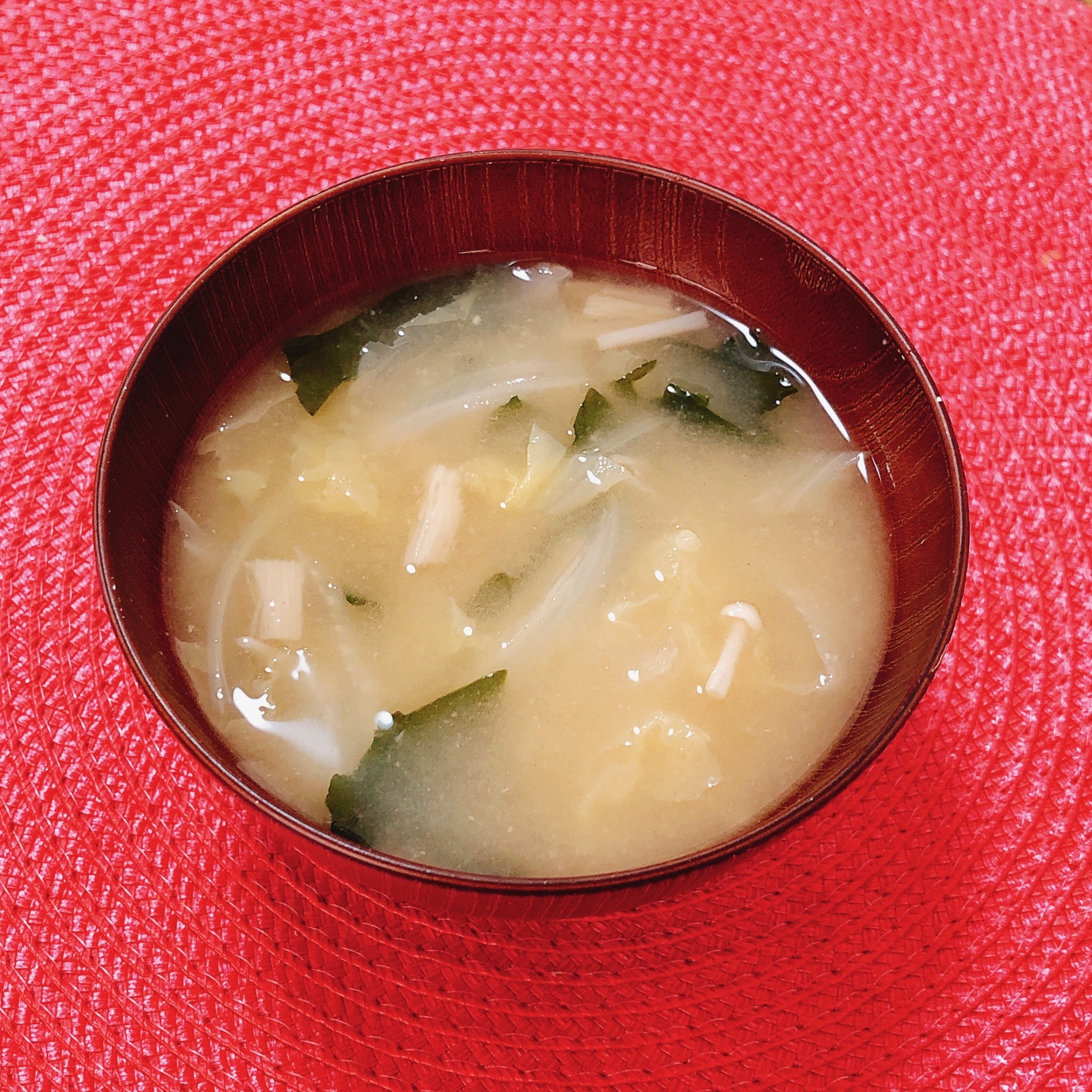 新玉ねぎえのき味噌汁