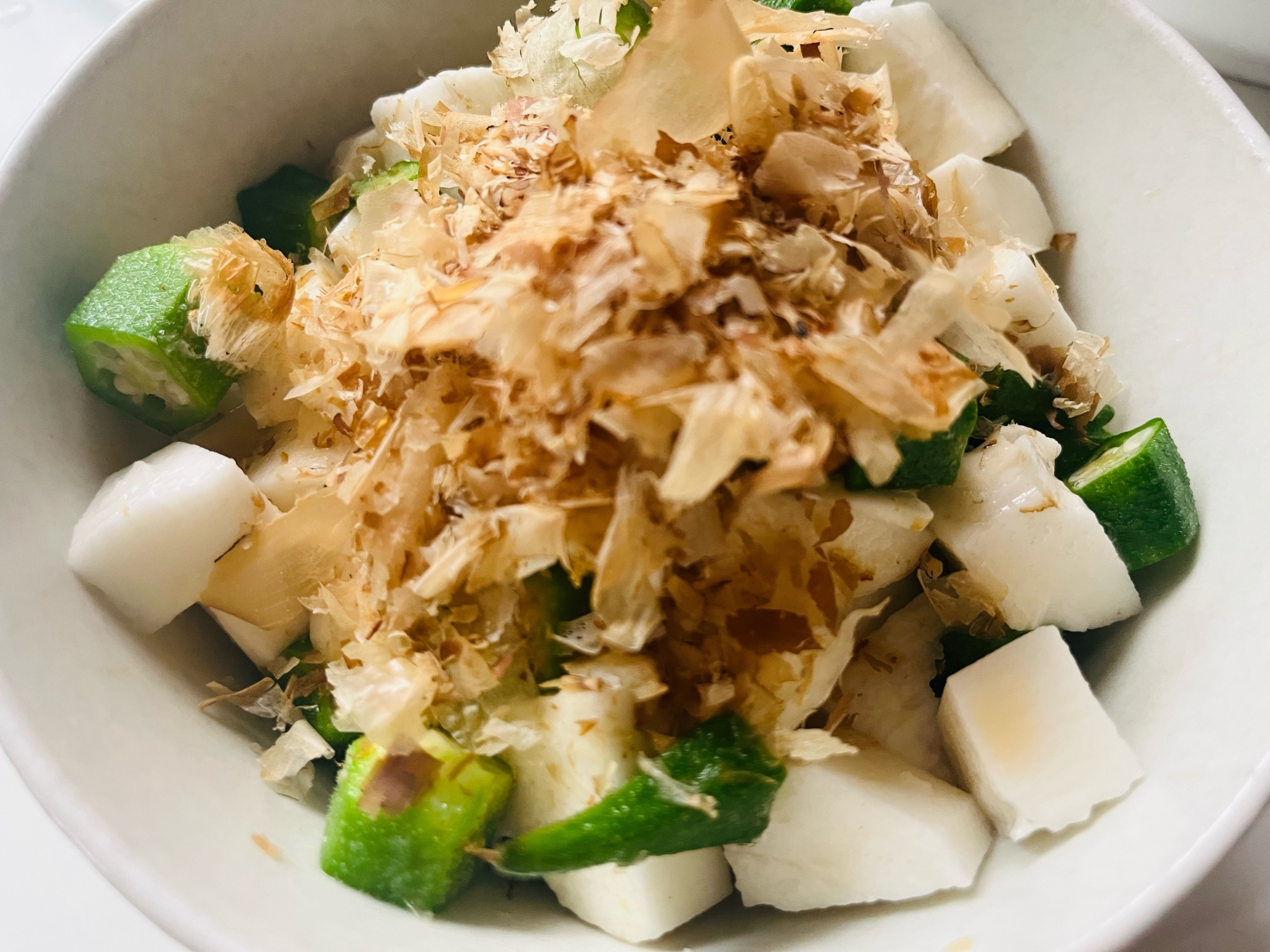 オクラと長芋のおかか麺つゆ