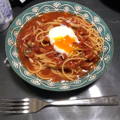 おなべひとつで簡単に！トマトスープスパゲティ♪