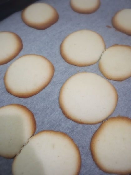 丸型で作ってみました(*^^*)米粉のクッキーは初めてで、不思議な食感ではまりそうです！美味しいかったです♪