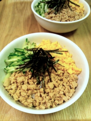 三色丼☆ヘルシー豆腐そぼろで