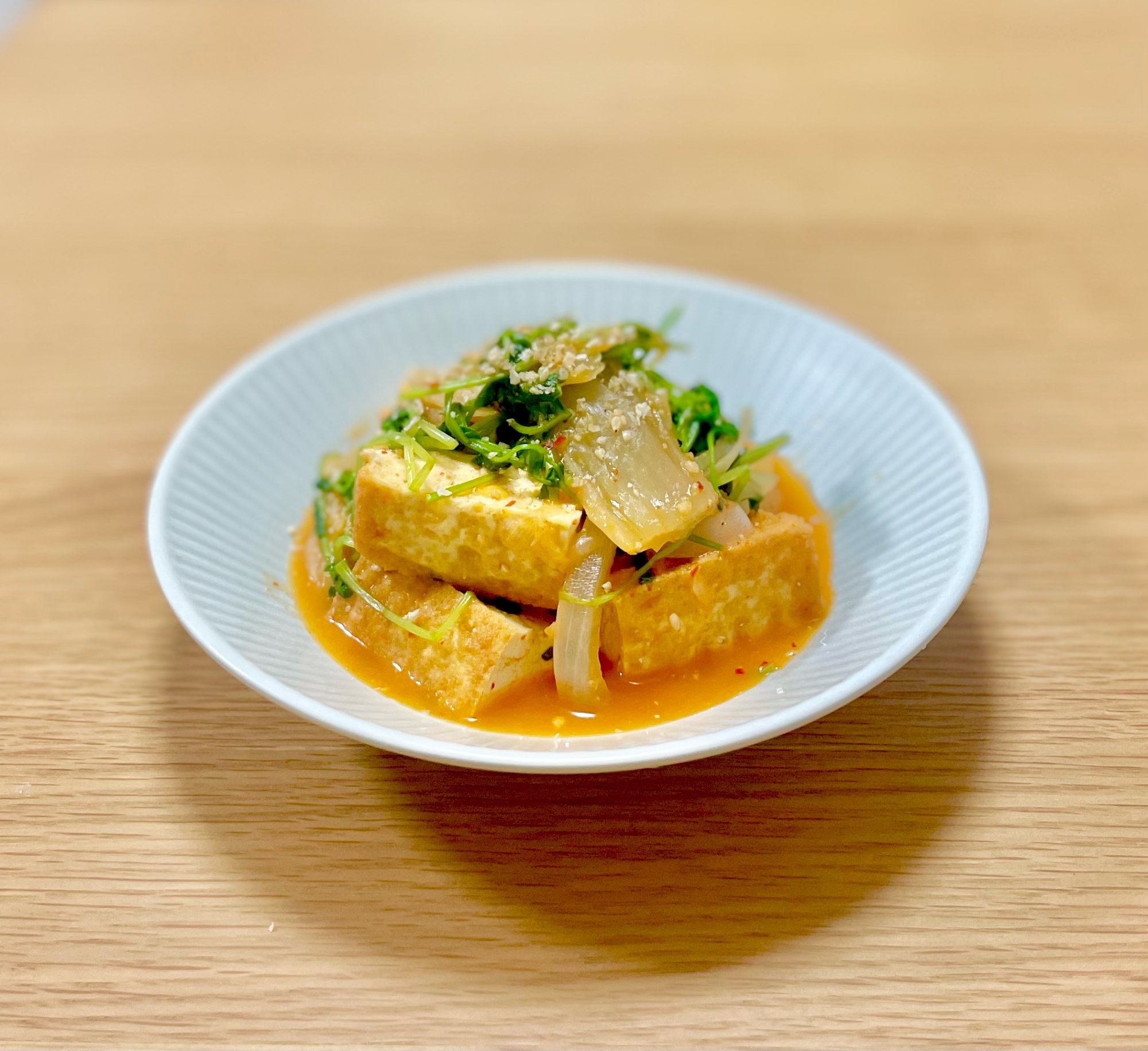 厚揚げとキムチの炒め煮