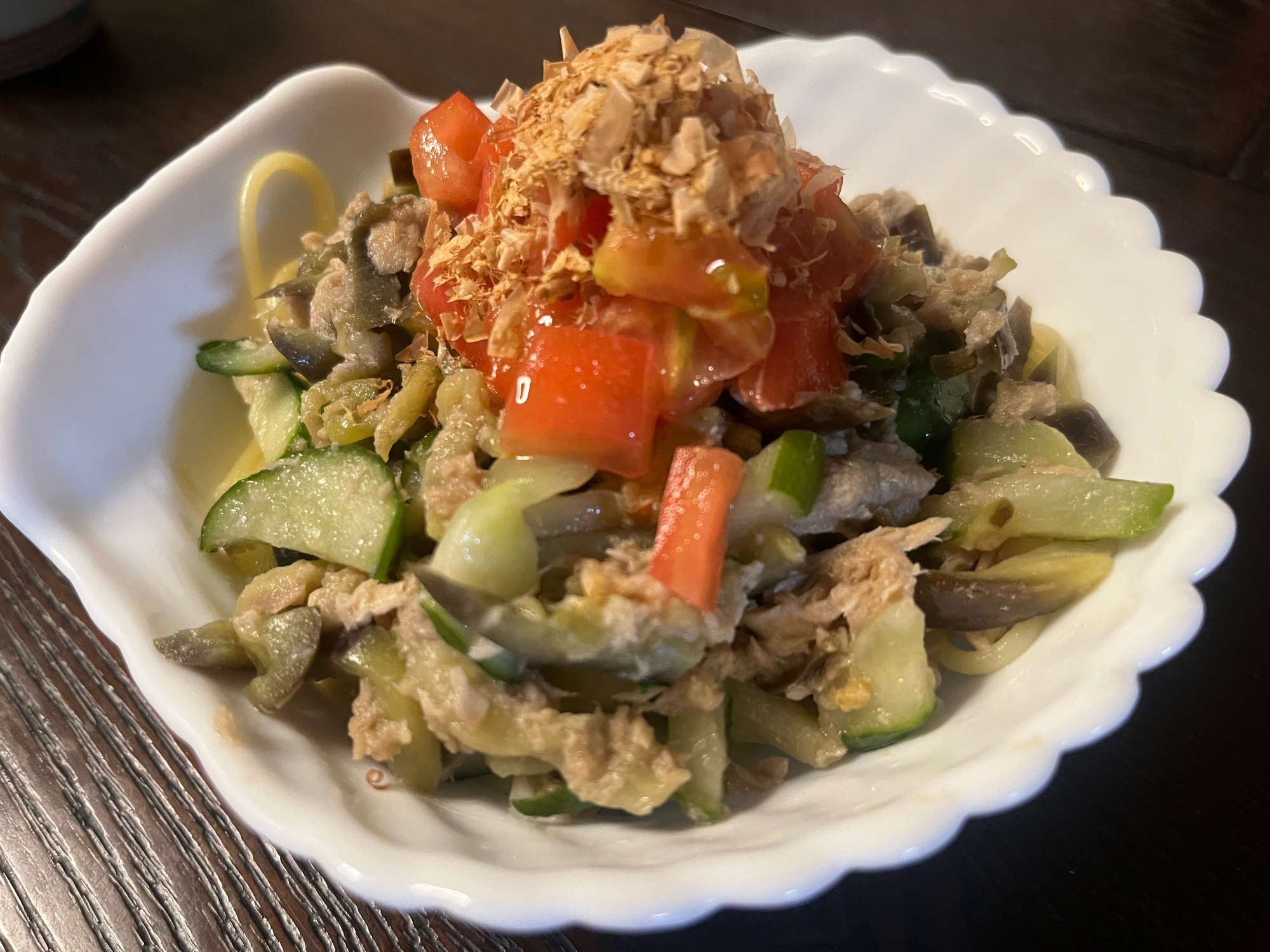 夏野菜の和風パスタ