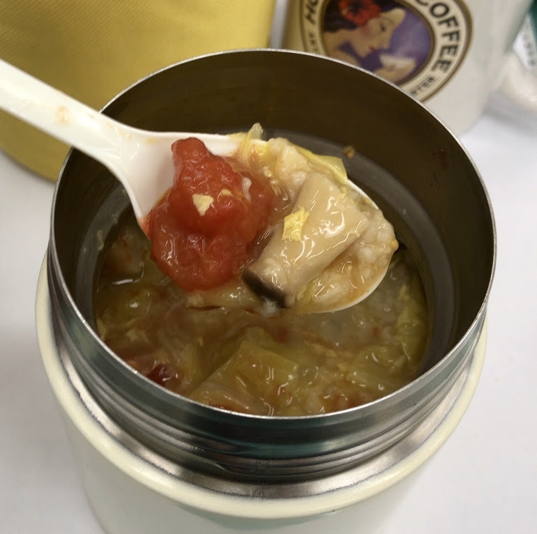 エリンギとほうれん草ベーコン オートミール