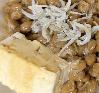 冷奴アレンジ みょうが納豆しらす