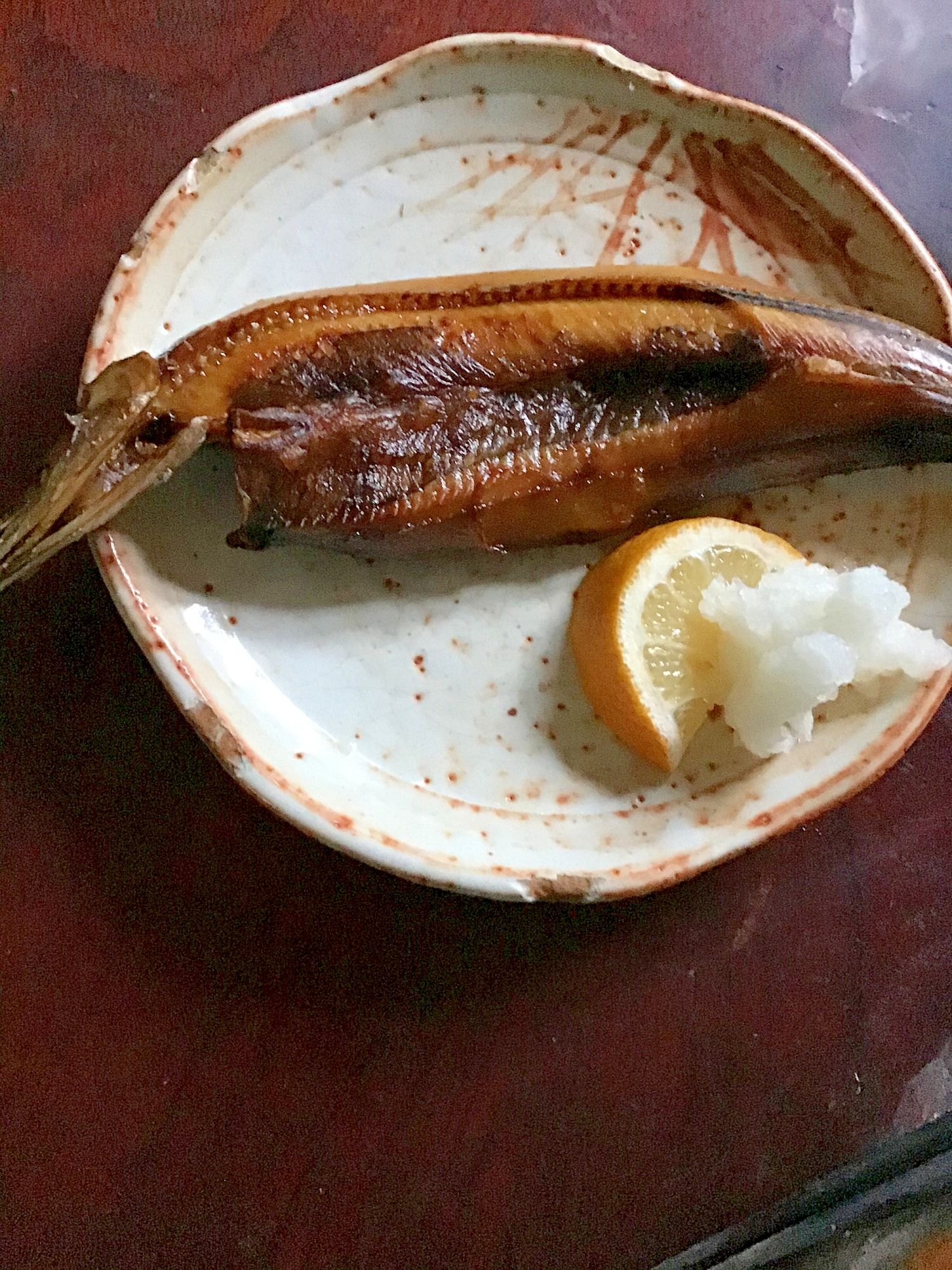秋刀魚の開きの醤油干し。