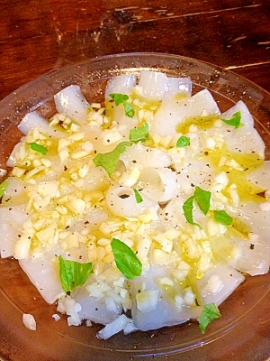 いかのカルパッチョ レシピ 作り方 By きのこのみみ 楽天レシピ いかのカルパッチョ レシピ 作り方 By きのこのみみ 楽天レシピ