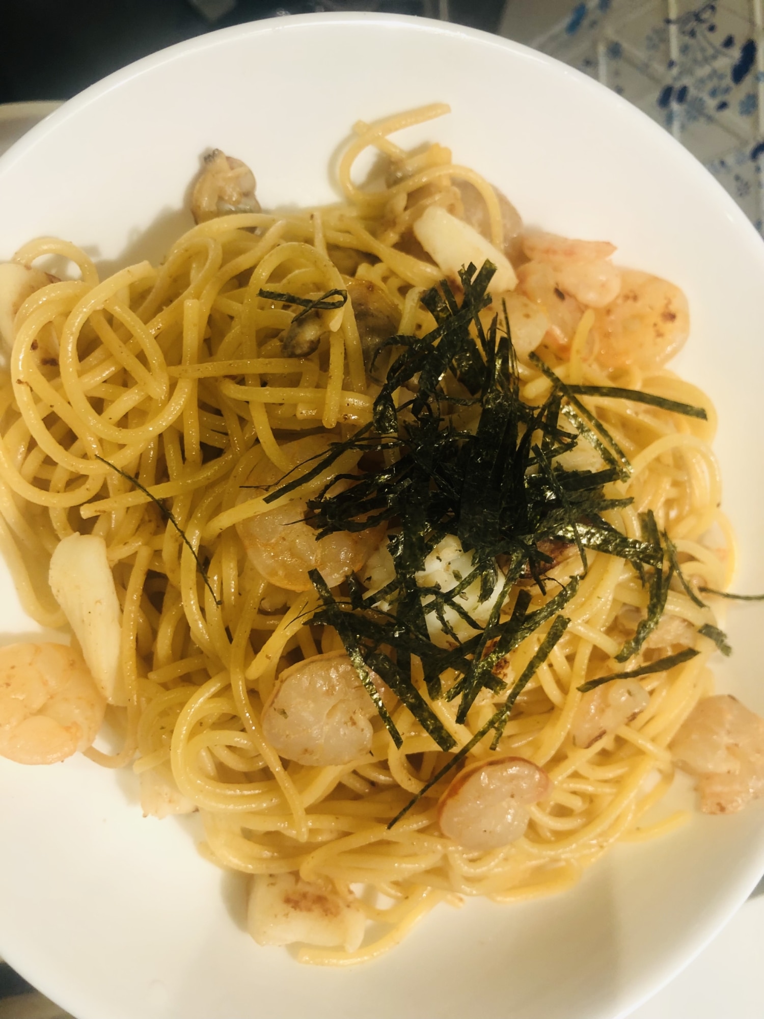 シーフードミックスの和風パスタ レシピ・作り方 by ささみ58 - 楽天レシピ