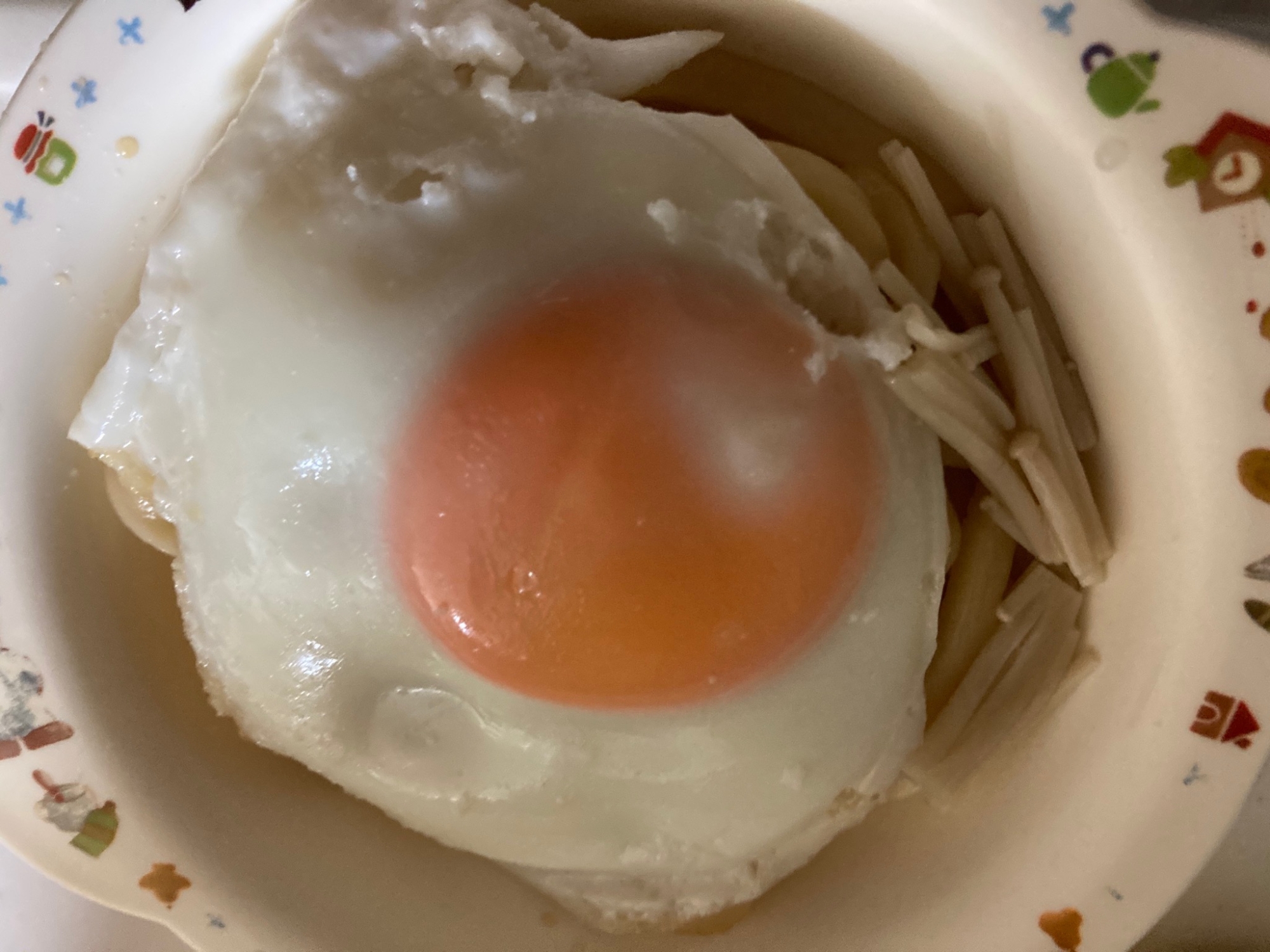 幼児食♡ えのきとたまご冷やしうどん