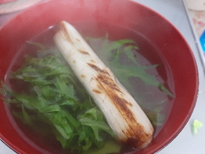 焼き長葱の中華スープ