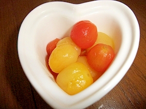 フルーツみたい ミニトマトのコンポート レシピ 作り方 By うーたんママ2340 楽天レシピ