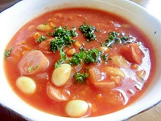 ほくほく大豆のトマトスープ