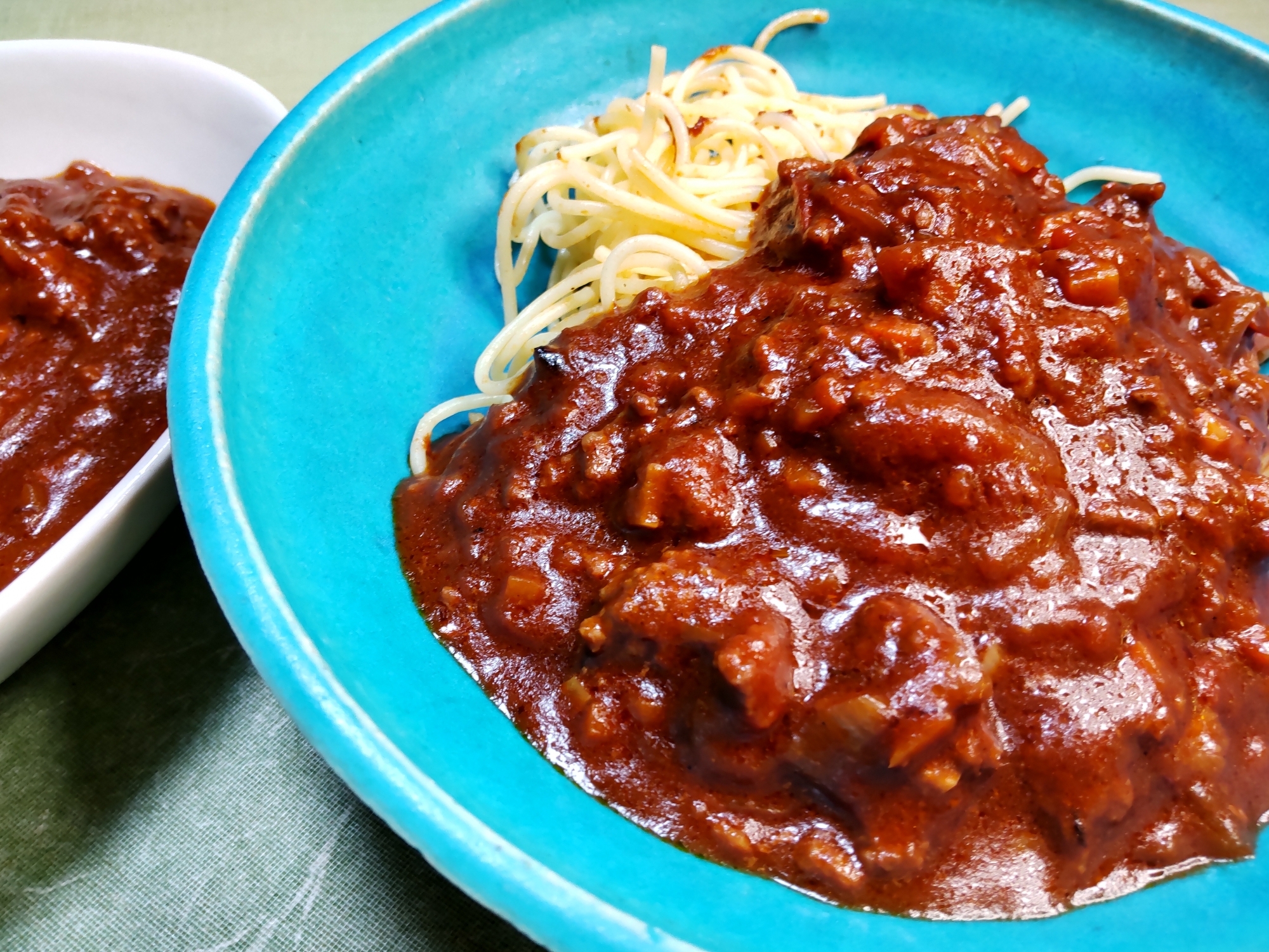 ひき肉ストロガノフ〜パスタにかけたらボロネーゼ