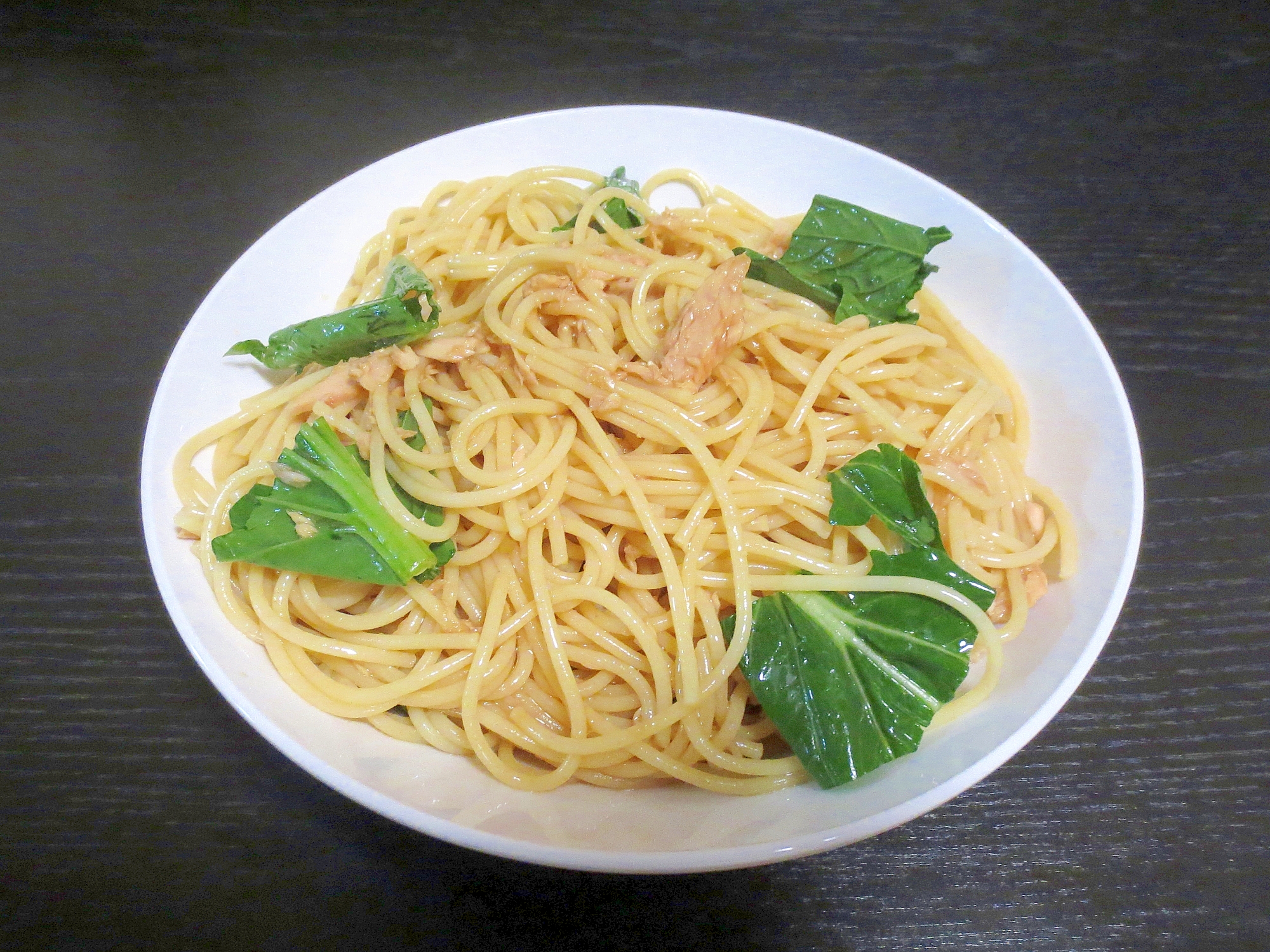 和風♪ツナと小松菜の冷製パスタ