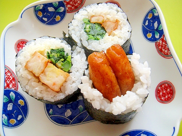 さつま揚げと菜の花の巻き寿司