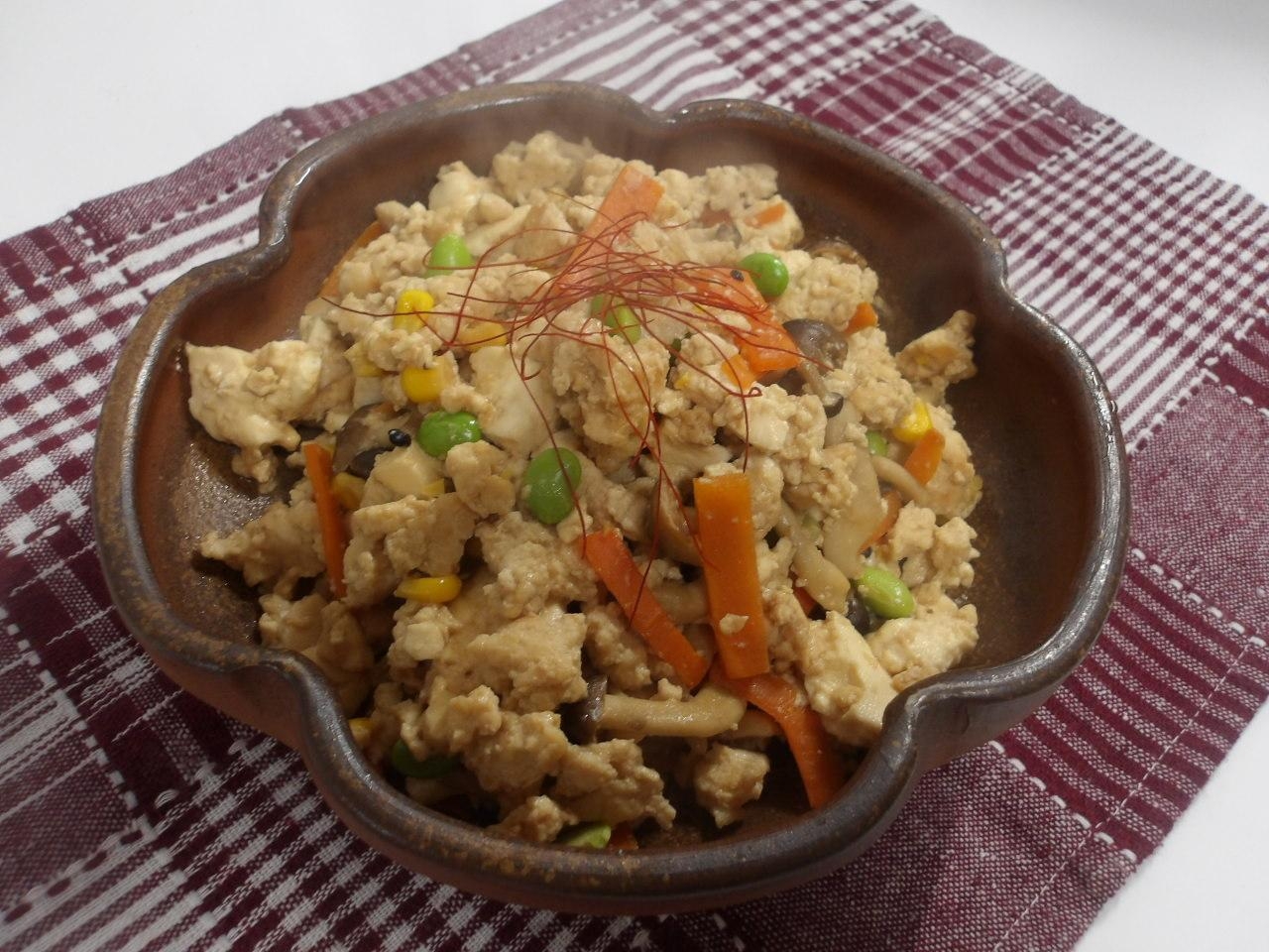 ヘルシーレシピ　鶏肉と炒り豆腐