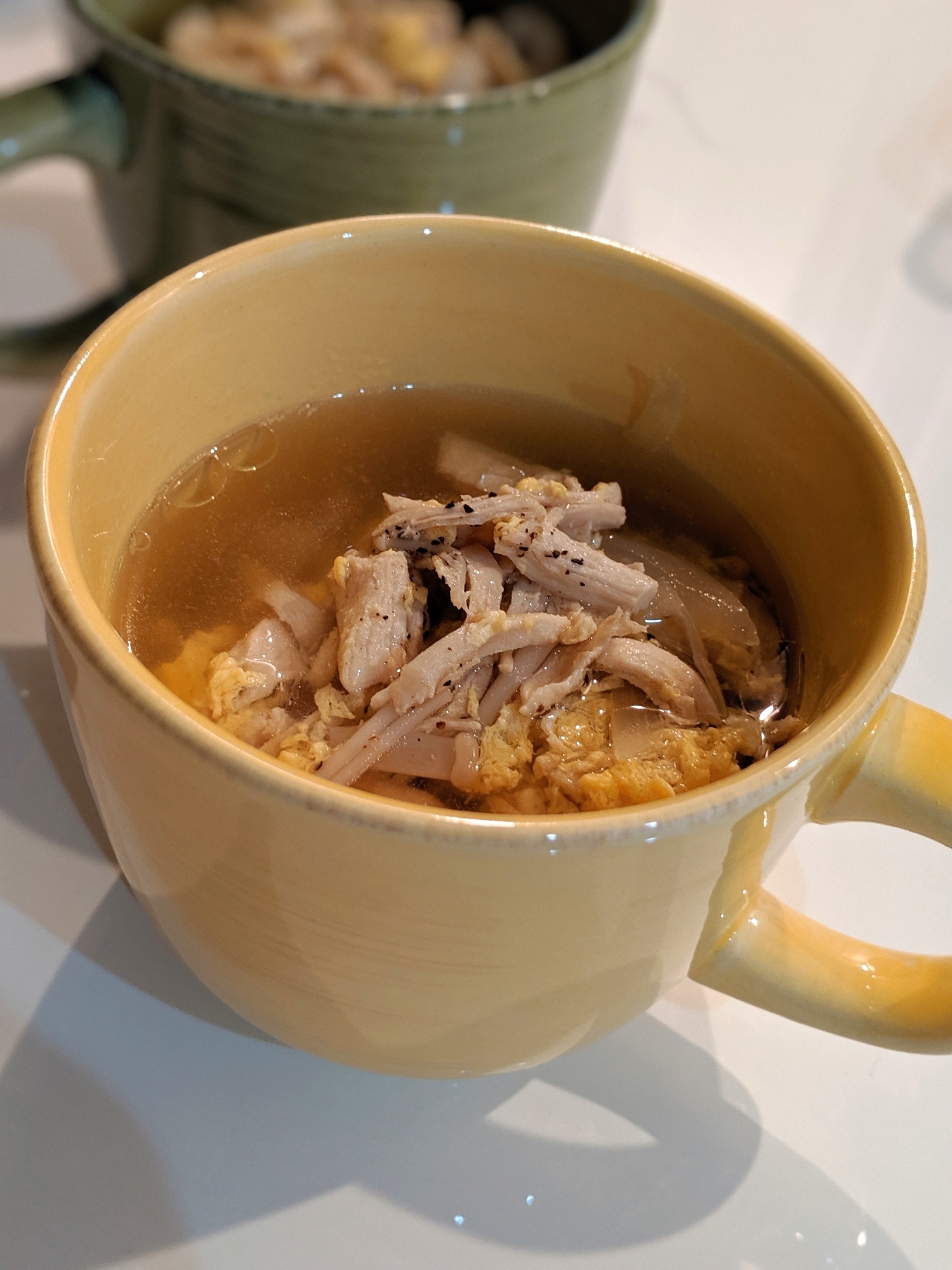 ササミと卵の中華風スープ