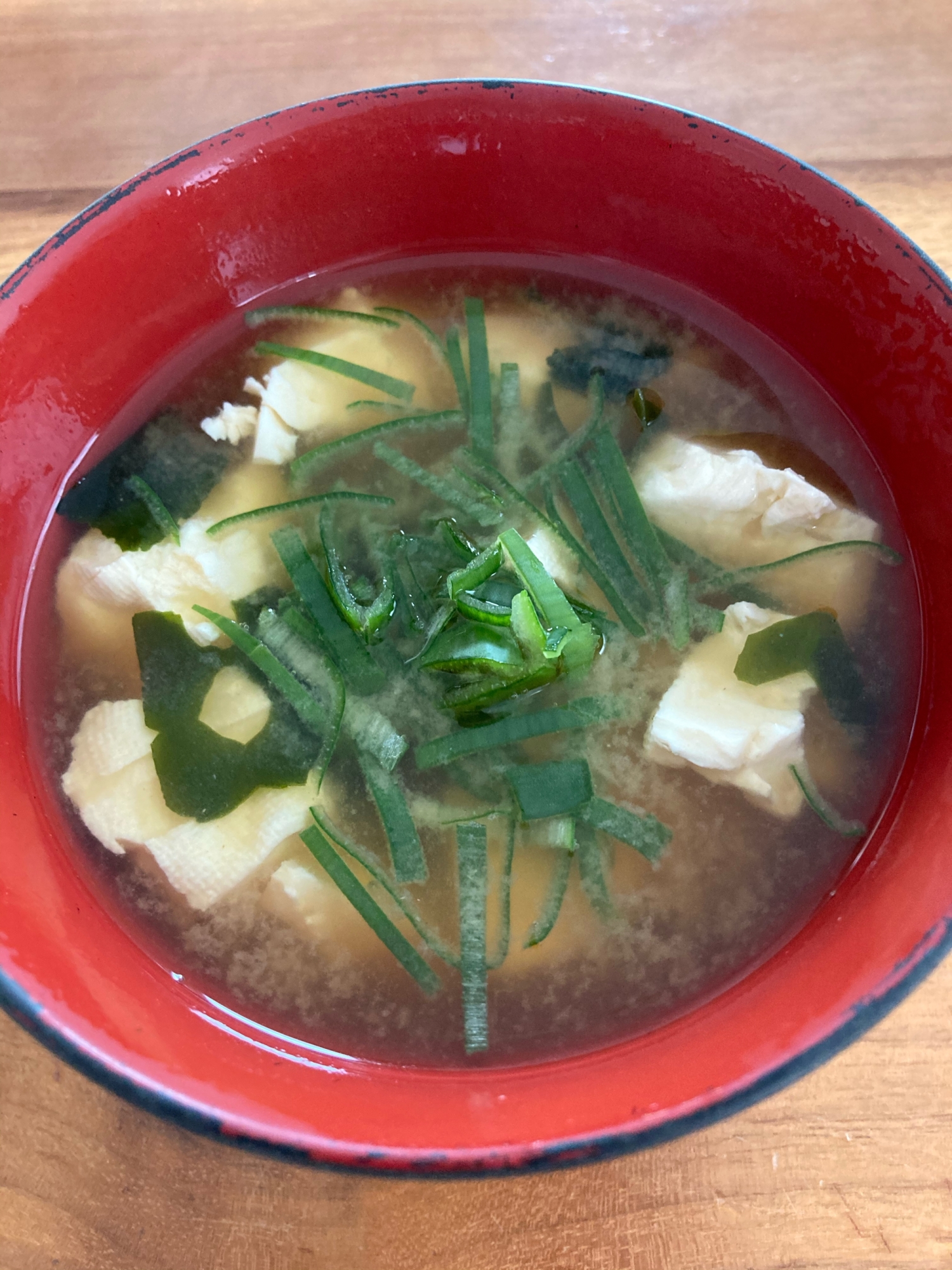 ちぎり豆腐の味噌汁