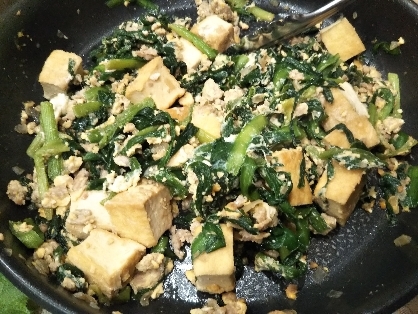 厚揚げとニラでひき肉炒め☆