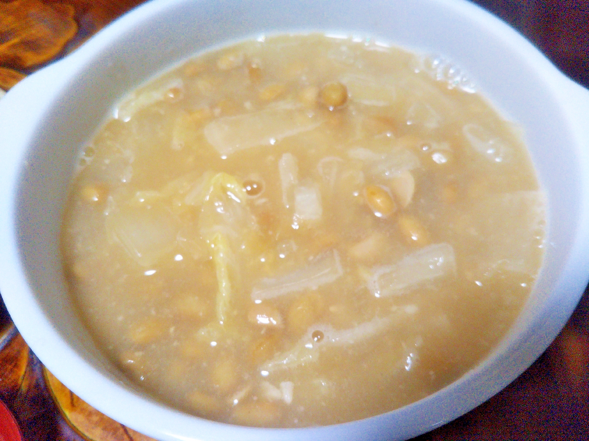 納豆&大根&白菜の味噌汁