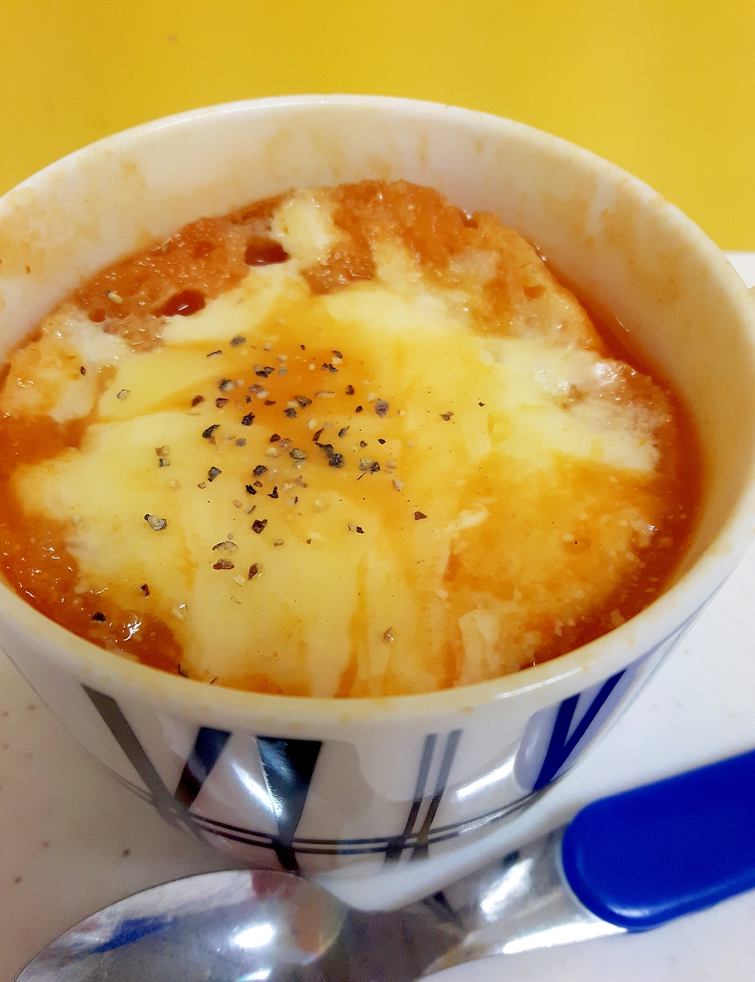 レンジでチン トマトジュースの簡単グラタンスープ レシピ 作り方 By Acchan66 楽天レシピ