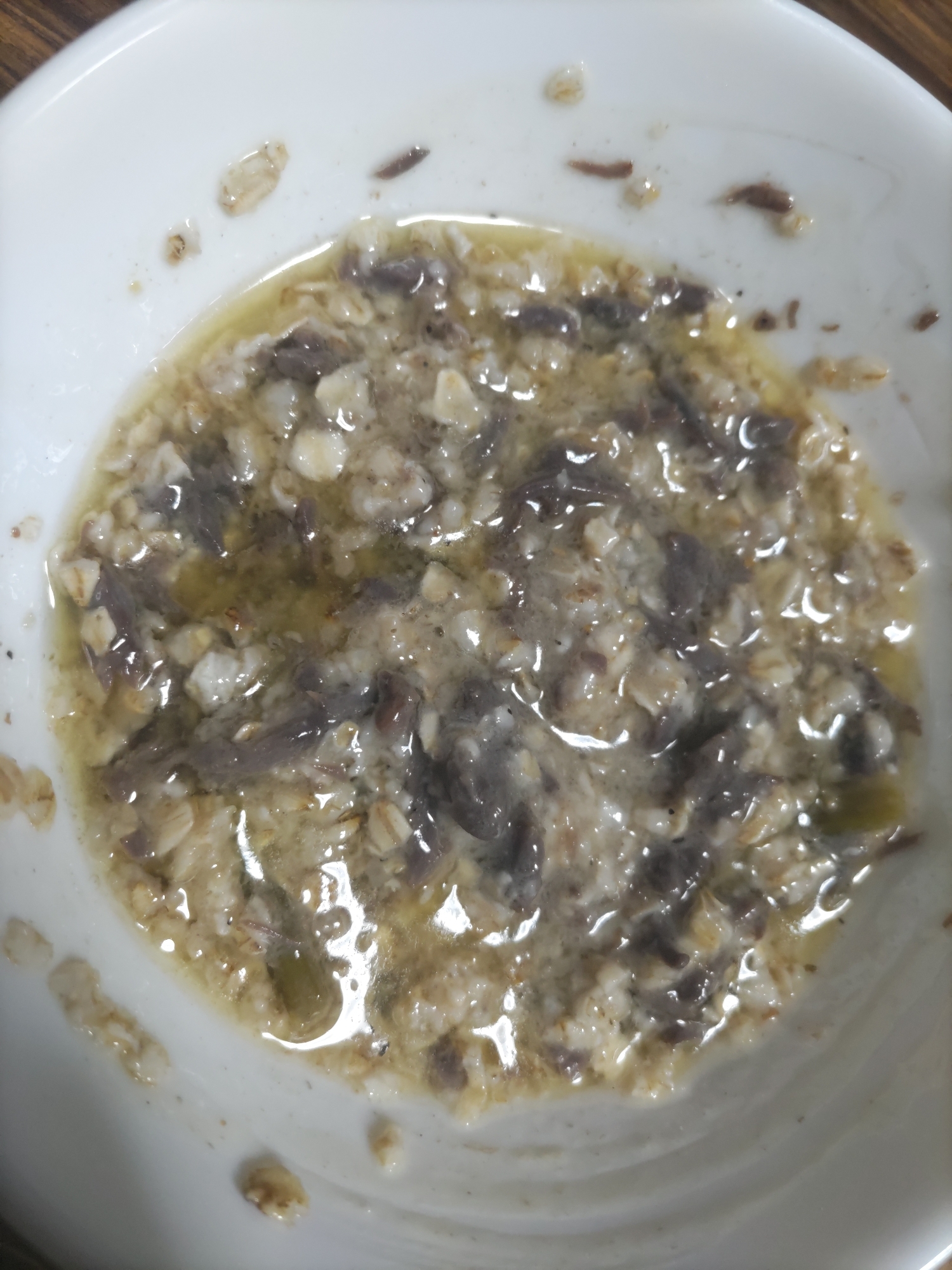 牛肉バター炒めとオートミール和え