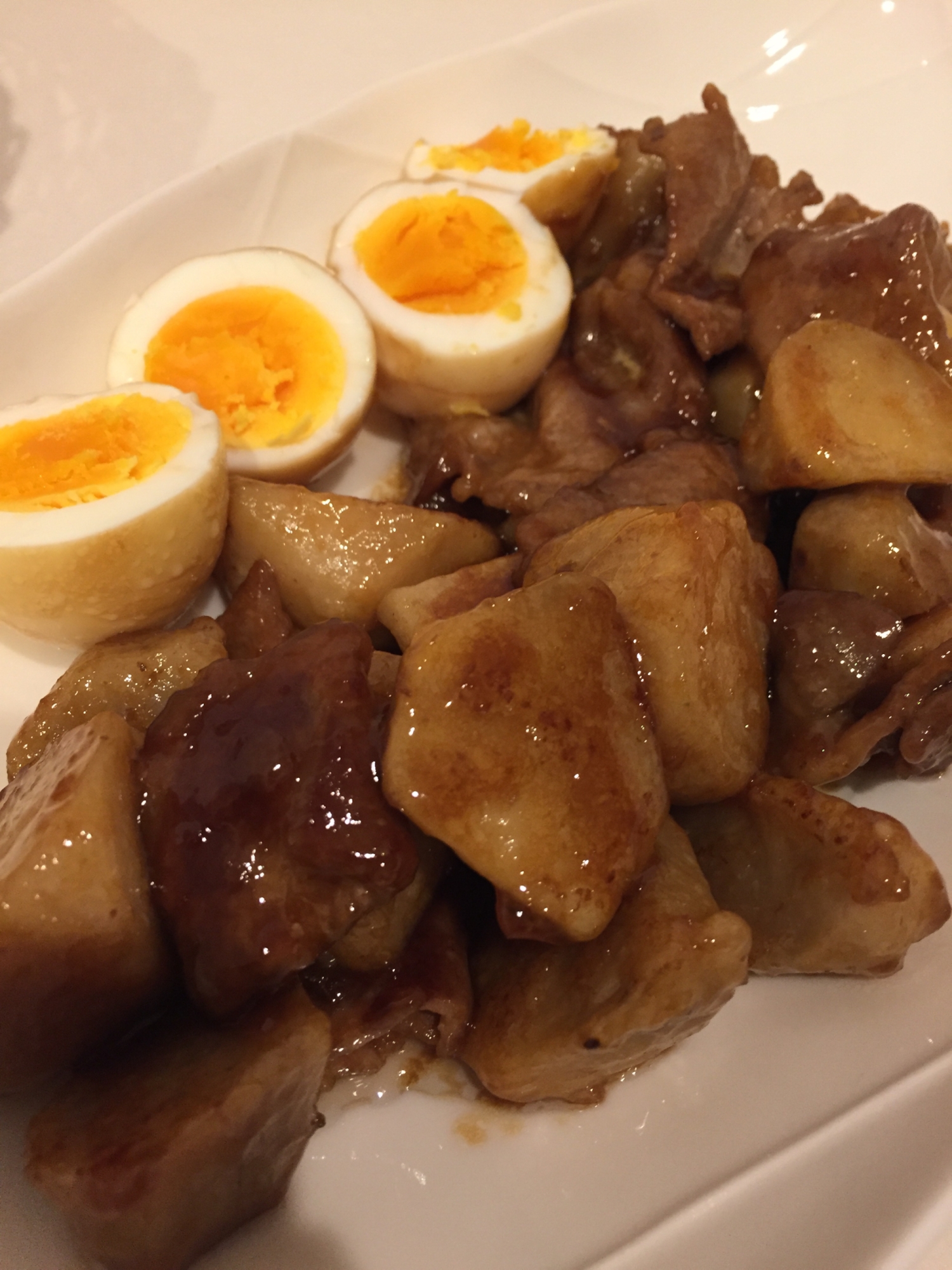 里芋と豚肉の照り焼き