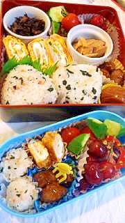 パパと息子のお弁当★おかず★具だくさんの卵焼き