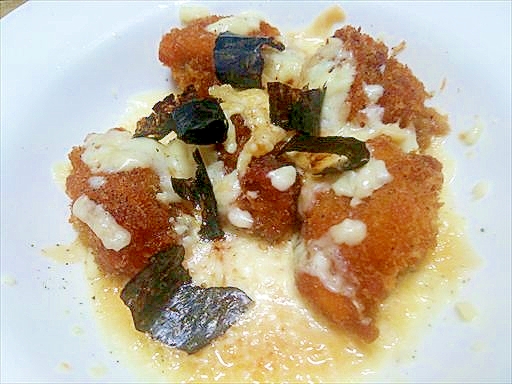残り物再生・牡蠣フライのチーズ海苔醤油
