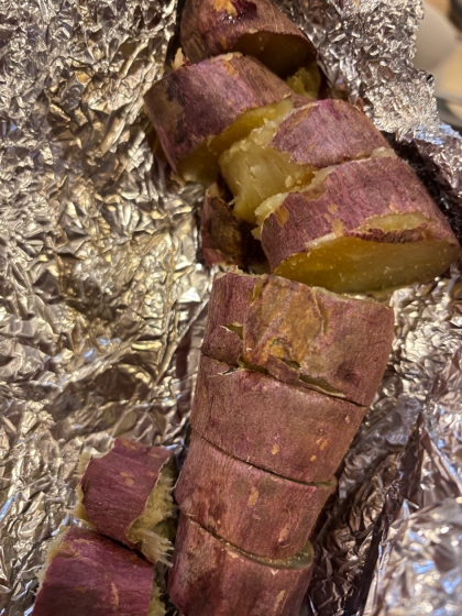 オーブントースターで超しっとり♡～焼き芋の作り方～