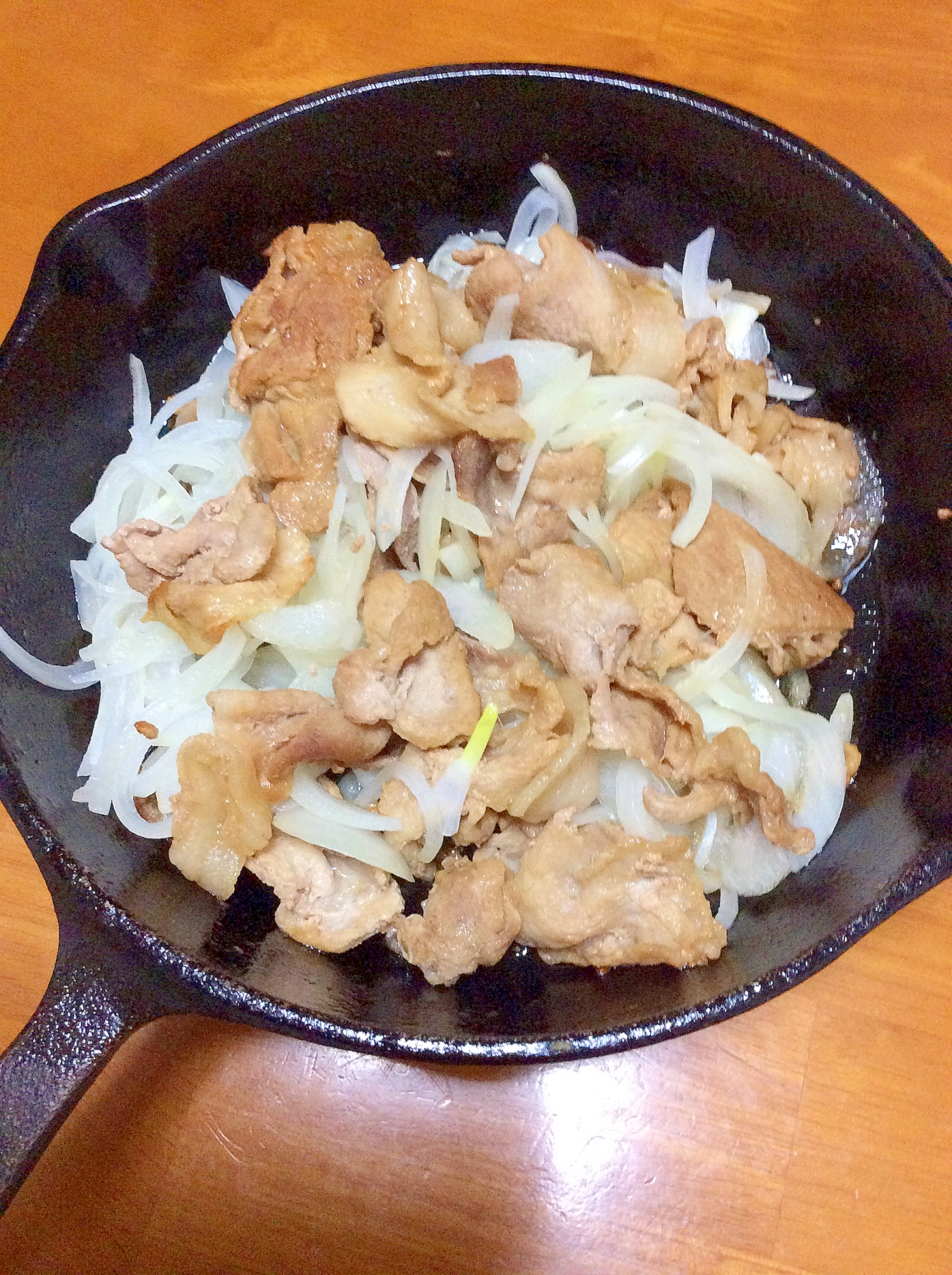 茹で玉ねぎ豚肉こまぎれ乗せ