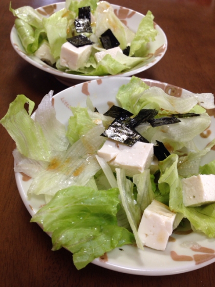 レタスと豆腐の海苔サラダ