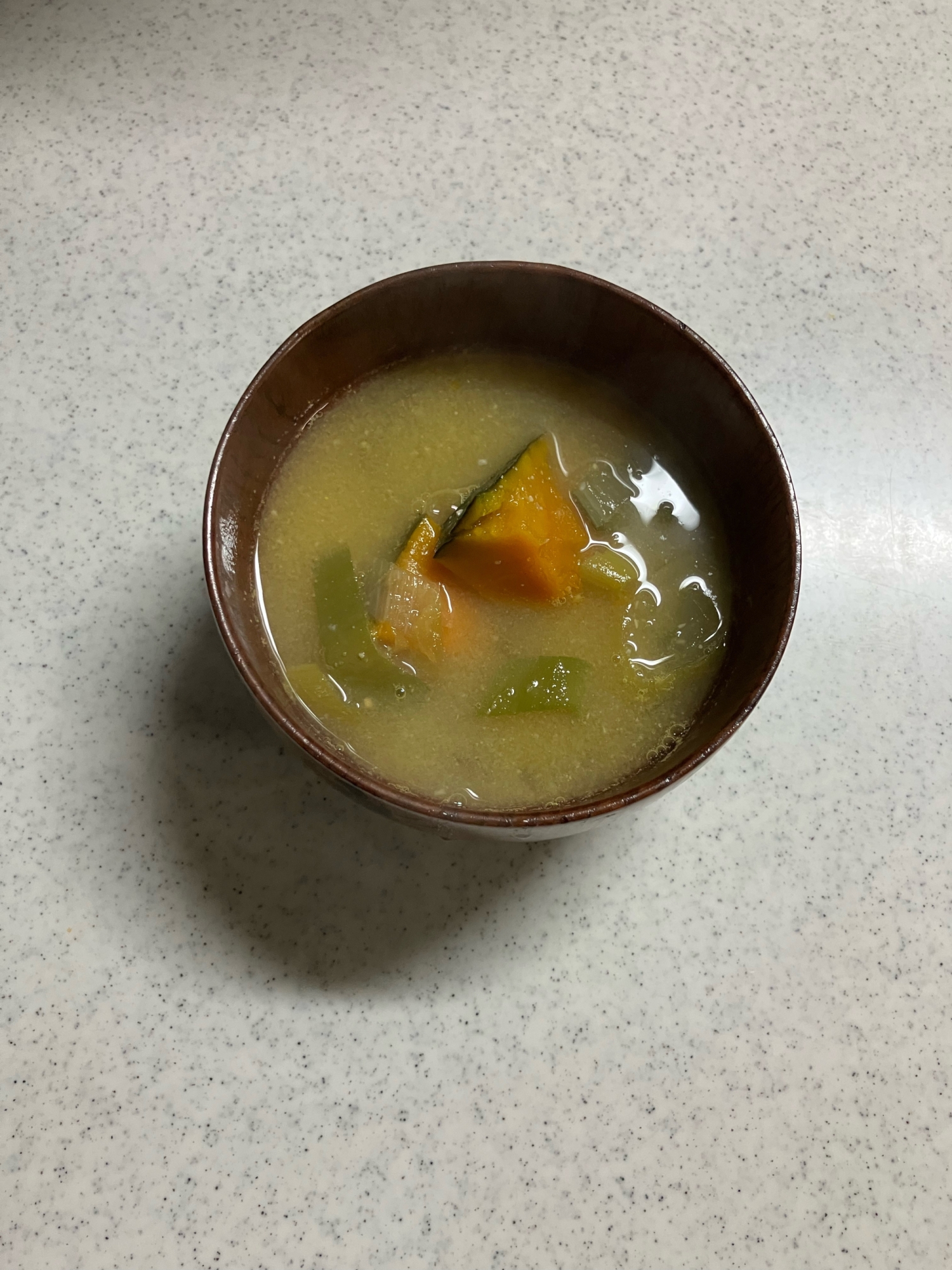 かぼちゃと長ネギの味噌汁