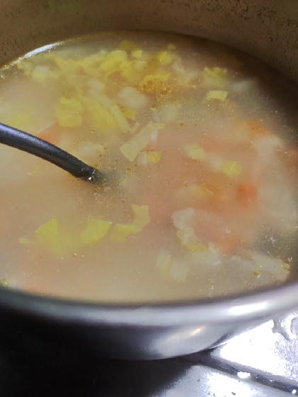 お陰様で美味しくできました。持ち麦スープが食べたくて探したら、出てきました。具は半分位で有り合わせの野菜を入れました。身体暖まりますね♬