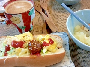 朝ご飯に！　ホットドッグ風・・・