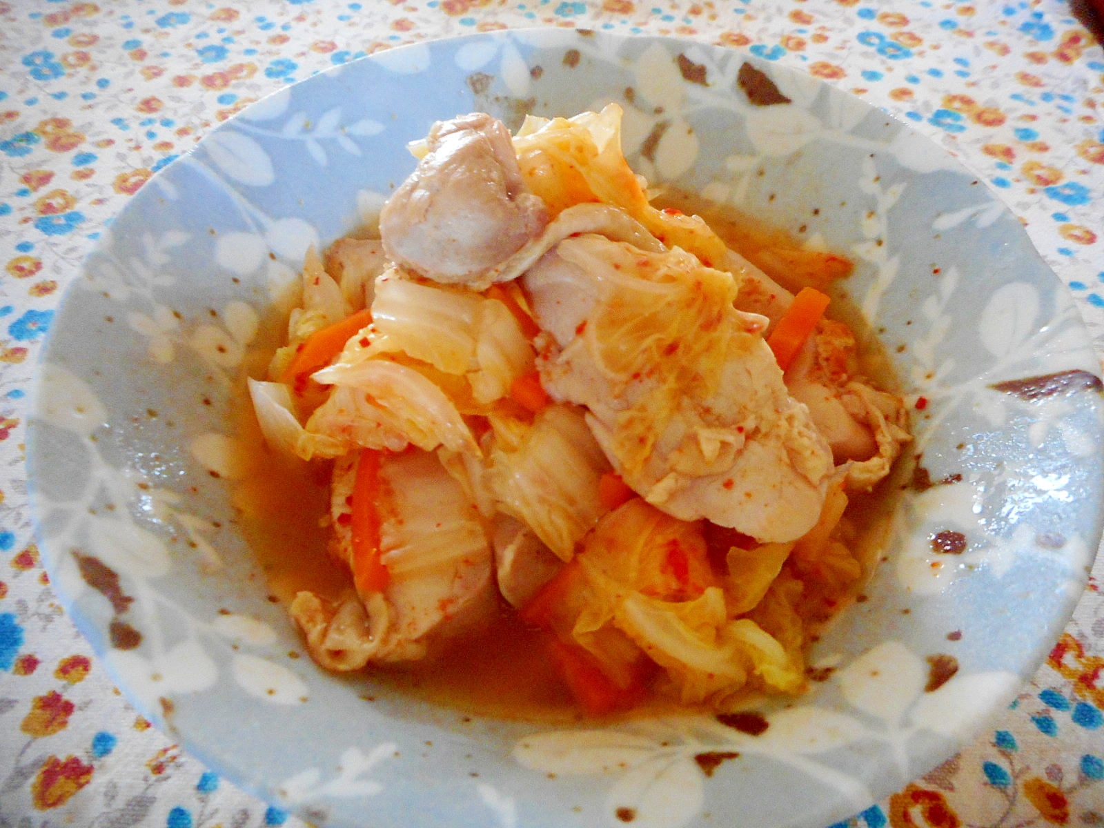鶏肉と白菜のピリ辛煮